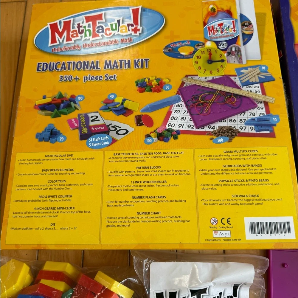 Mathtacular Kids Math Manipulative Kit - Educational Math Toy Set - Picture 2 of 8